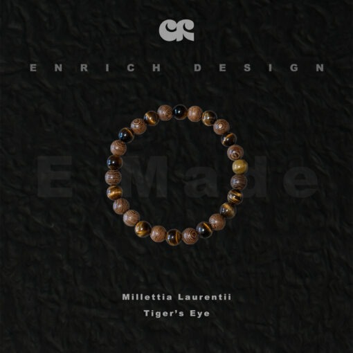 Millettia Laurentii & Tiger's Eye Bracelet -【雞翅木&虎眼手串】：圖片 2