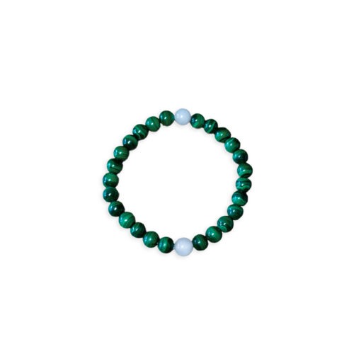 Malachite & White Jade Bracelet -【孔雀石 & 白玉手串】