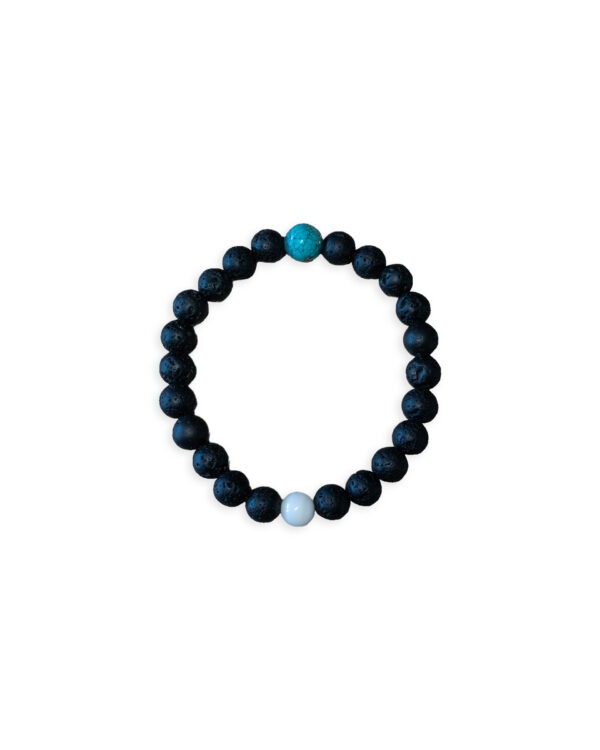 Volcanic Rock & Turquoise & Tridacna Stone Bracelet -【火山岩&綠松石&硨渠手串】
