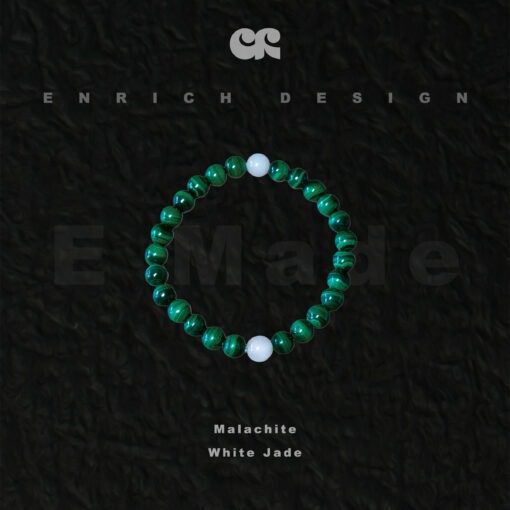 Malachite & White Jade Bracelet -【孔雀石 & 白玉手串】：圖片 2